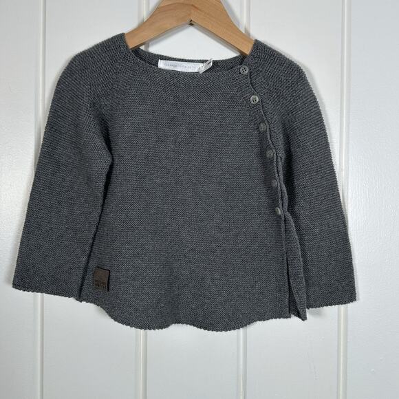 Message In The Bottle (Spain) Sweater 9 Months Gray Cotton Cashmere Cardigan - Picture 1 of 7